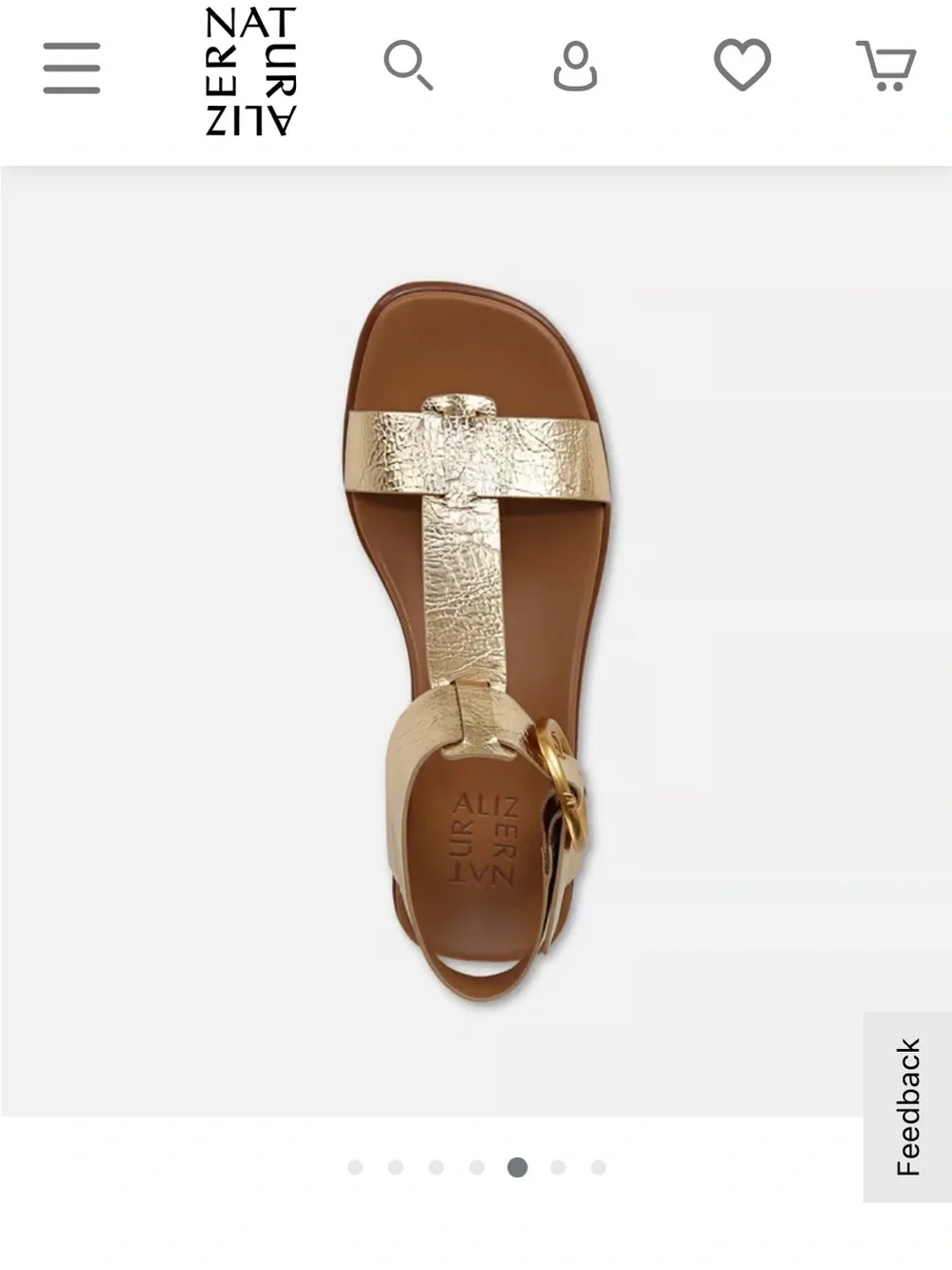 Naturalizer Brandy Metallic Gold T-Strap Sandal NWOB Women’s 11WW